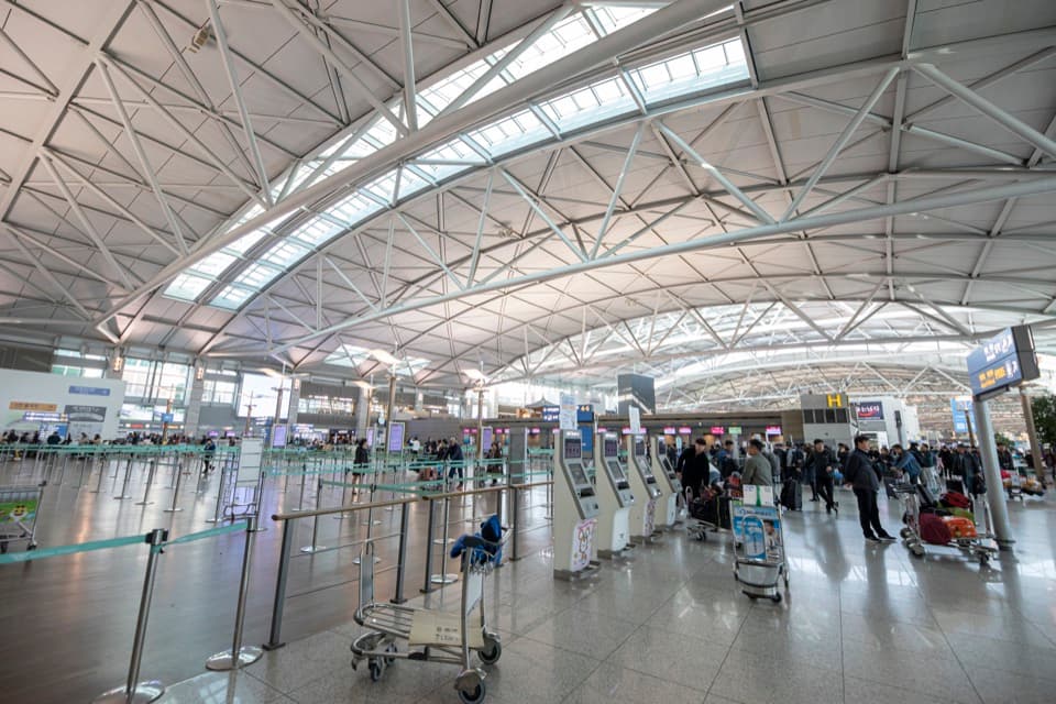 Departure hall at Incheon International Airport Terminal 1