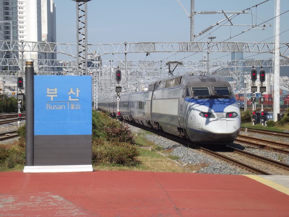 KTX trains at Busan main station